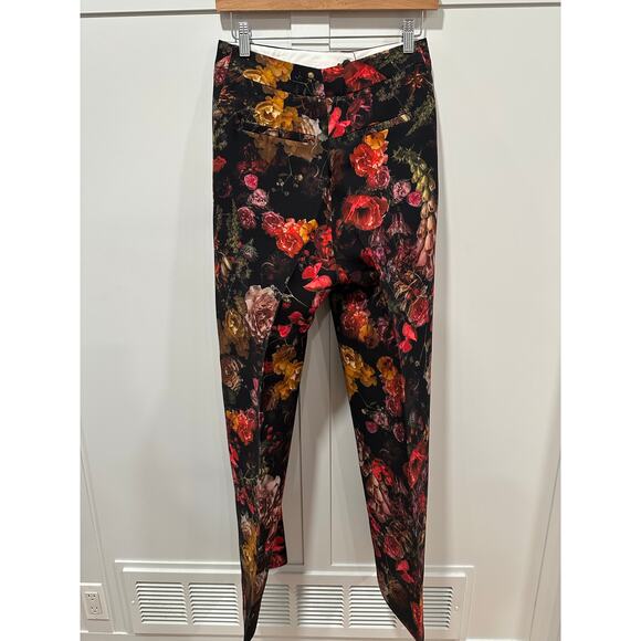 Adam Lippes Floral Print Pintuck Wide Leg Trousers Size 12 - Picture 3 of 11